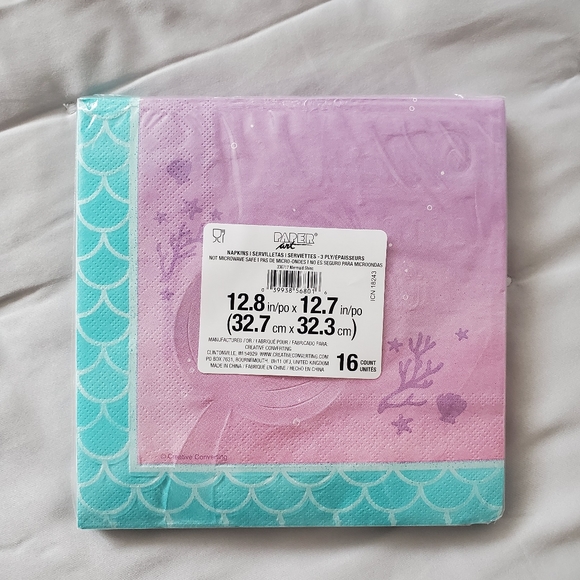 Mermaid- Ocean 2×16 Count Holographic Party Napkins 3 ply + Balloons - Picture 2 of 6